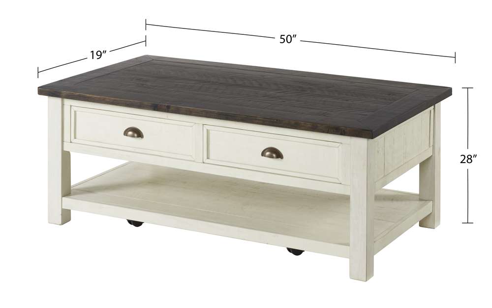 Martin Svensson Home -  Monterey Coffee Table, Cream White and Brown - 890626 veiw 3
