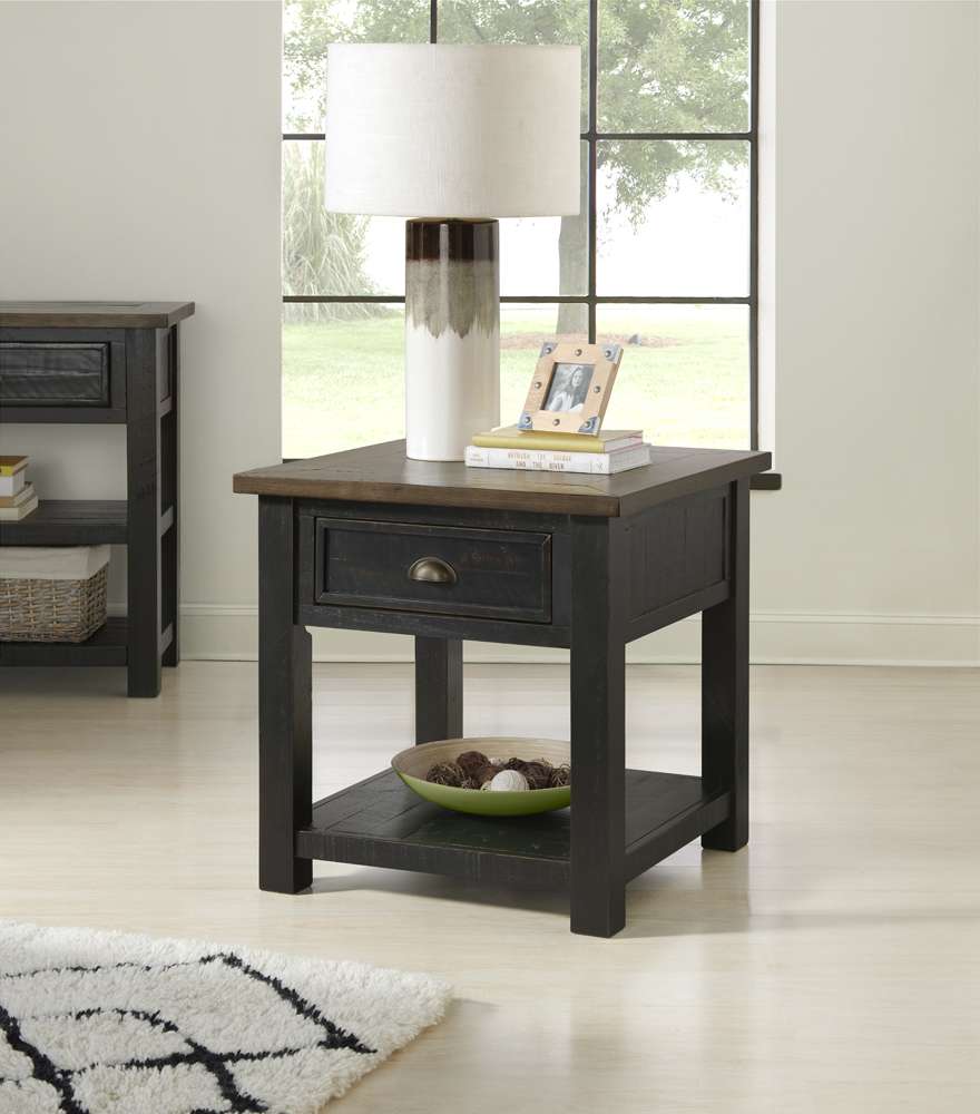 Martin Svensson Home -  Monterey End Table, Black and Brown - 890632 veiw 1