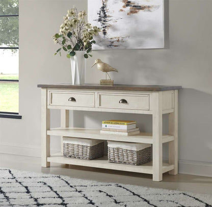 Martin Svensson Home -  Monterey Sofa Console Table, Cream White and Brown - 890646 veiw 1