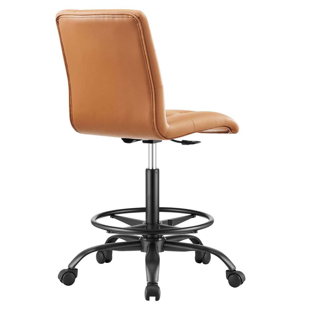 Modway - Prim Armless Vegan Leather Drafting Chair - EEI-4979-BLK-TAN veiw 4