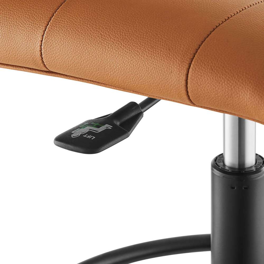 Modway - Prim Armless Vegan Leather Drafting Chair - EEI-4979-BLK-TAN veiw 6