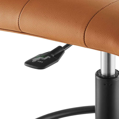 Modway - Prim Armless Vegan Leather Drafting Chair - EEI-4979-BLK-TAN veiw 6