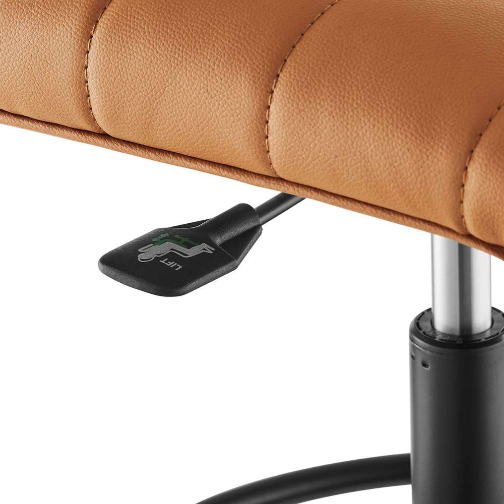 Modway - Ripple Armless Vegan Leather Drafting Chair - EEI-4978-BLK-TAN veiw 6