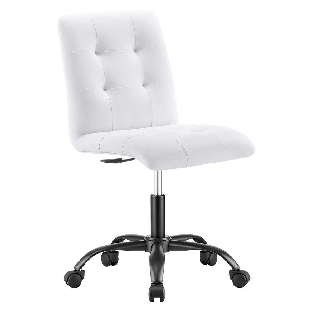 Modway - Prim Armless Vegan Leather Office Chair - EEI-4975-BLK-WHI veiw 1