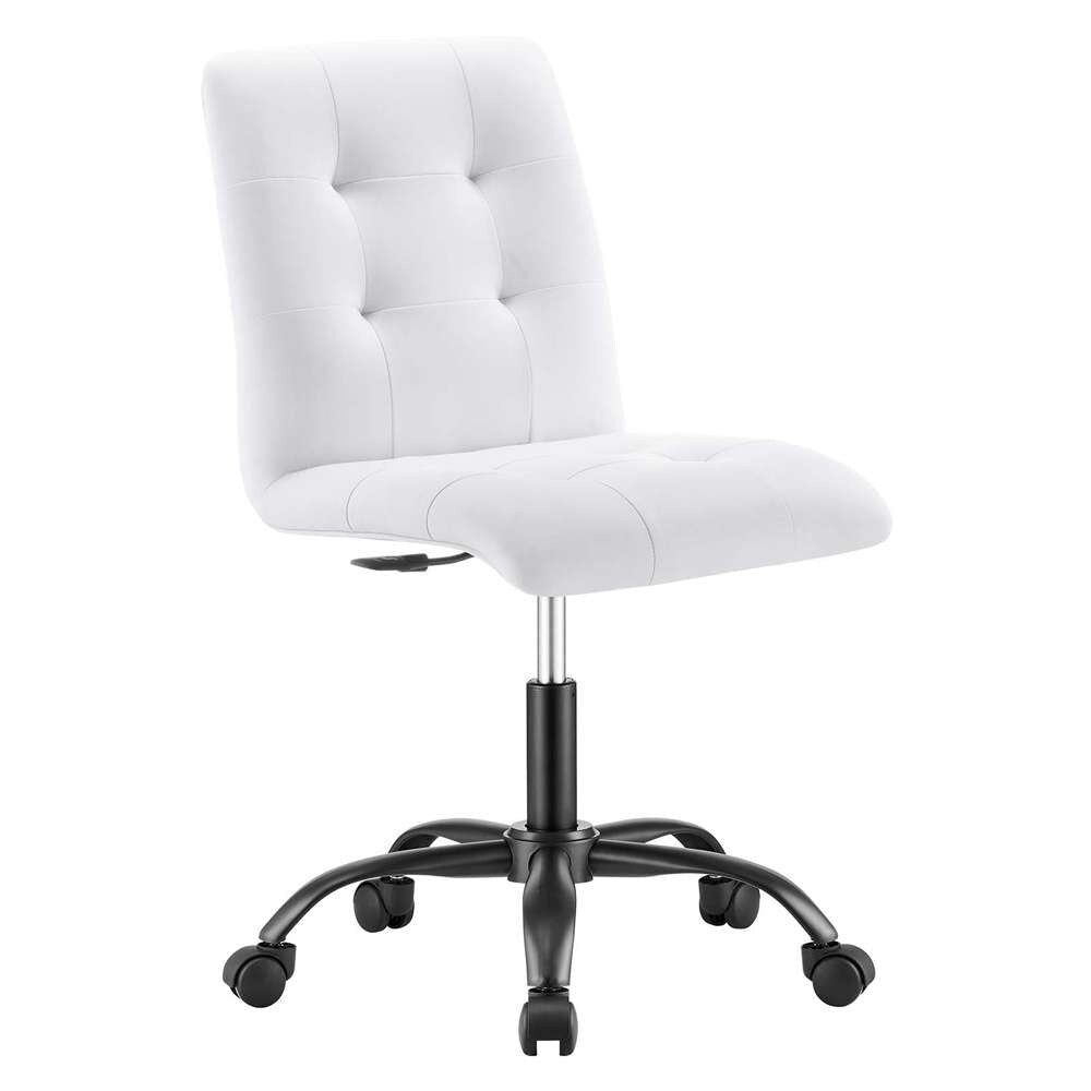 Modway - Prim Armless Vegan Leather Office Chair - EEI-4975-BLK-WHI veiw 2