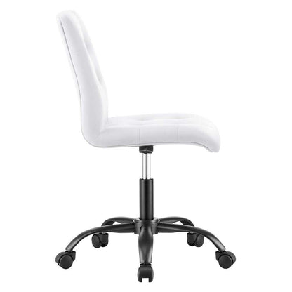 Modway - Prim Armless Vegan Leather Office Chair - EEI-4975-BLK-WHI veiw 3