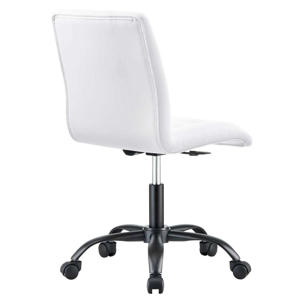 Modway - Prim Armless Vegan Leather Office Chair - EEI-4975-BLK-WHI veiw 4