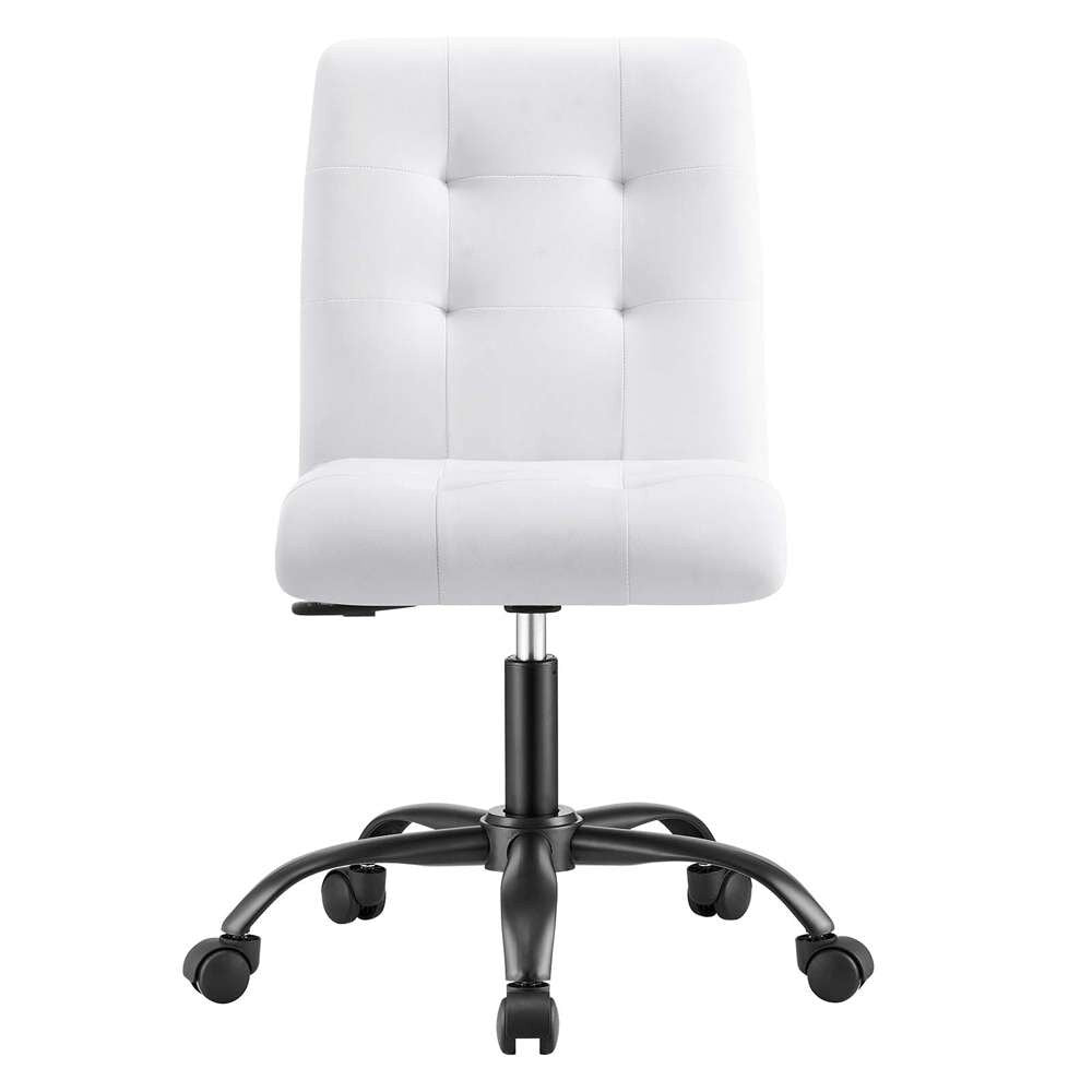 Modway - Prim Armless Vegan Leather Office Chair - EEI-4975-BLK-WHI veiw 5
