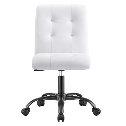 Modway - Prim Armless Vegan Leather Office Chair - EEI-4975-BLK-WHI veiw 5