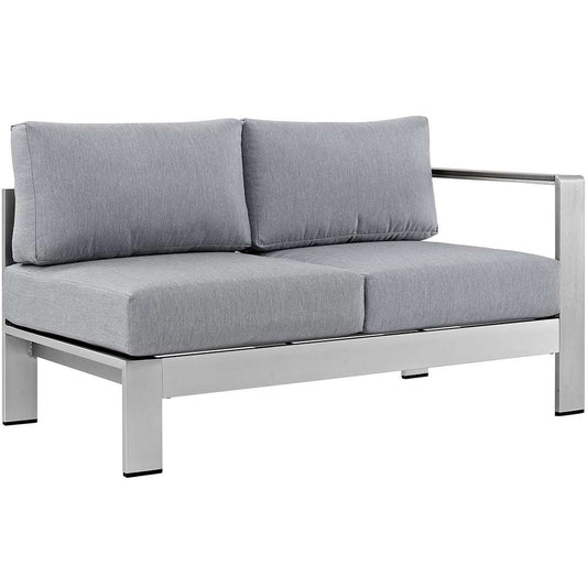 Modway - Shore Right-Arm Corner Sectional Outdoor Patio Aluminum Loveseat - EEI-2262-SLV-GRY veiw 1