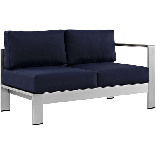 Modway - Shore Right-Arm Corner Sectional Outdoor Patio Aluminum Loveseat - EEI-2262-SLV-NAV veiw 1