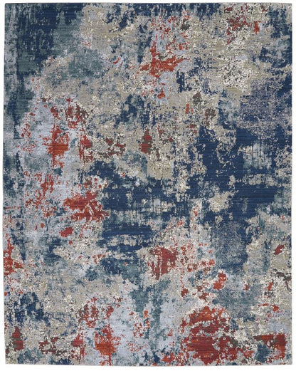 Nourison - Artworks ATW01 Blue and Red 86in x 116in Rug - ATW01-99446710666 - CLOSEOUT veiw 1
