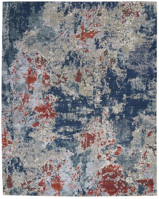 Nourison - Artworks ATW01 Blue and Red 86in x 116in Rug - ATW01-99446710666 - CLOSEOUT veiw 1