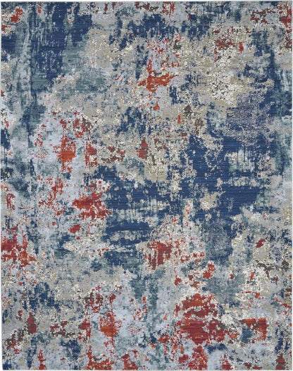 Nourison - Artworks ATW01 Blue and Red 96in x 126in Rug - ATW01-99446710673_CLOSEOUT veiw 1