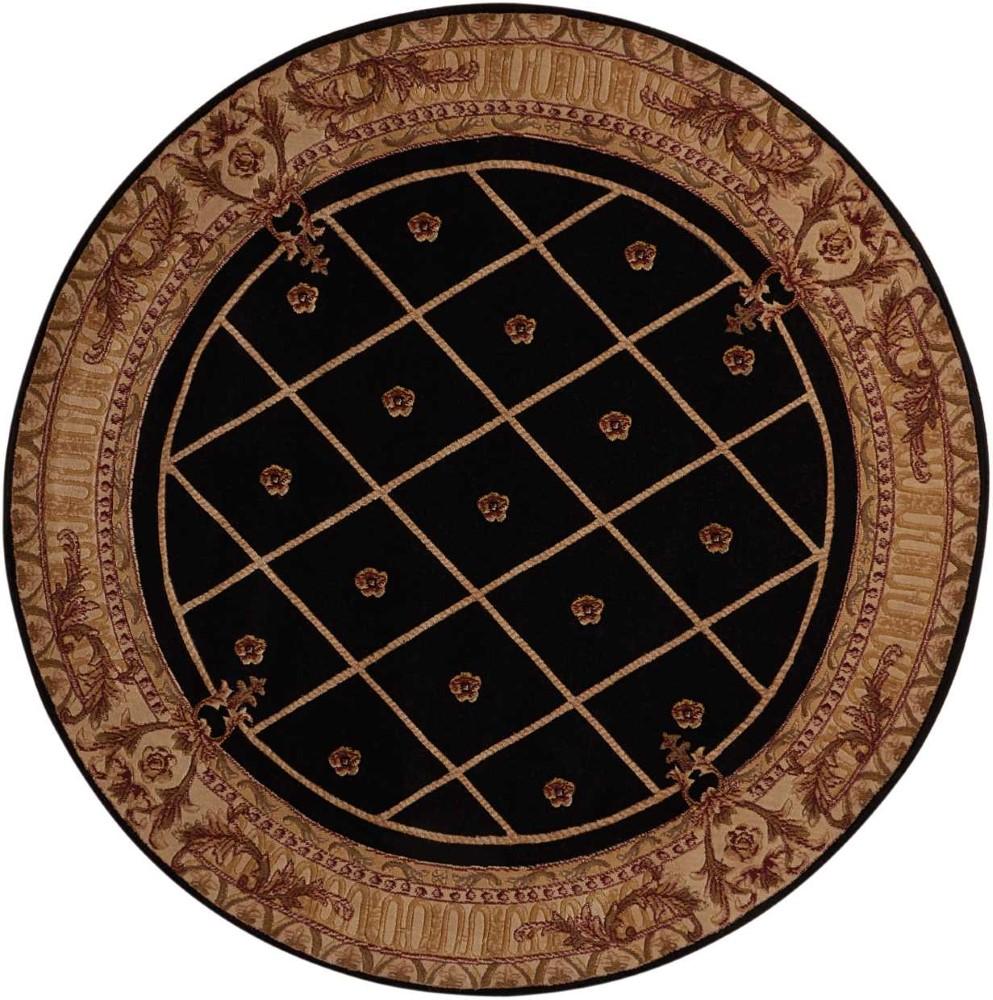 Nourison - Ashton House AS03 Black 56in x Round Area Rug - AS03-99446263049_CLOSEOUT veiw 1