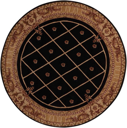 Nourison - Ashton House AS03 Black 56in x Round Area Rug - AS03-99446263049_CLOSEOUT veiw 1