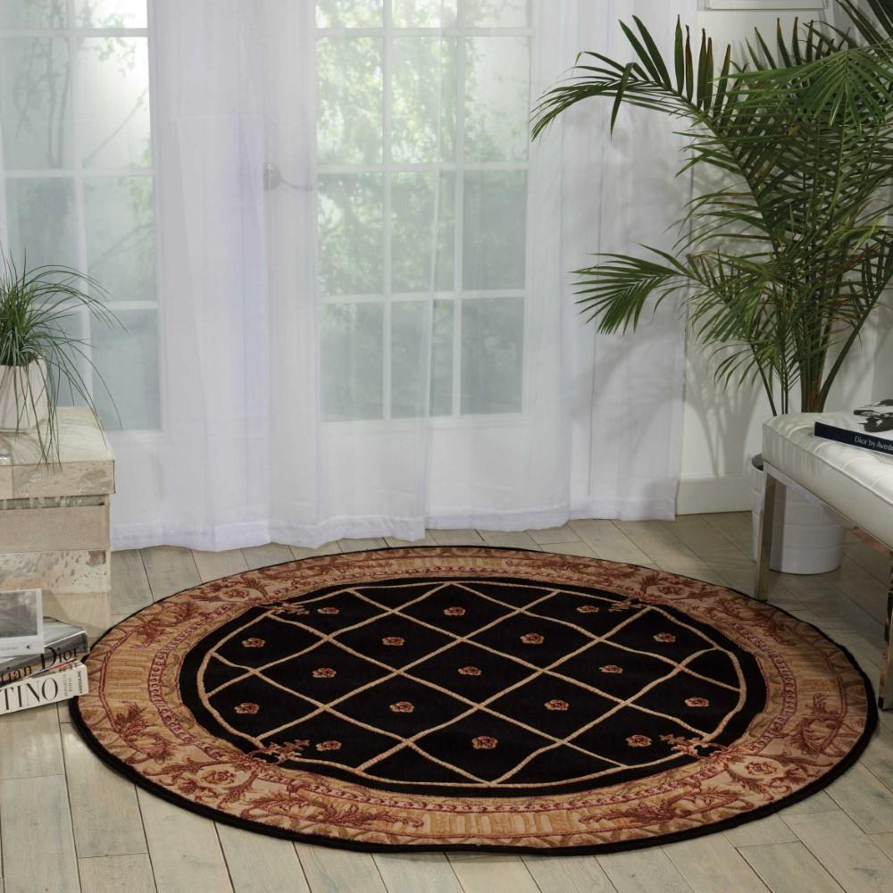 Nourison - Ashton House AS03 Black 56in x Round Area Rug - AS03-99446263049_CLOSEOUT veiw 2