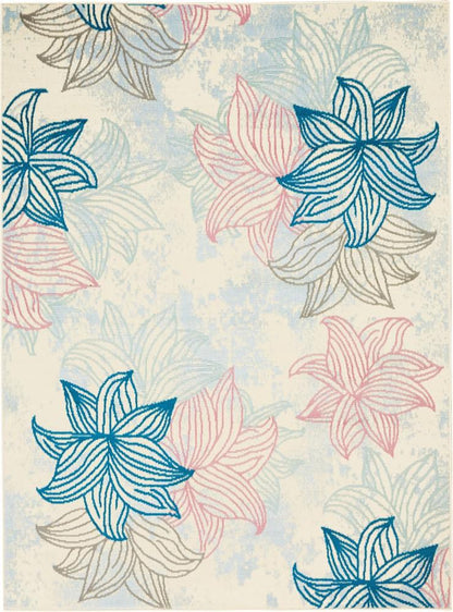 Nourison - Jubilant JUB08 White Multicolor 53in x 73in Beach Area Rug - JUB08-99446478627_CLOSEOUT veiw 1