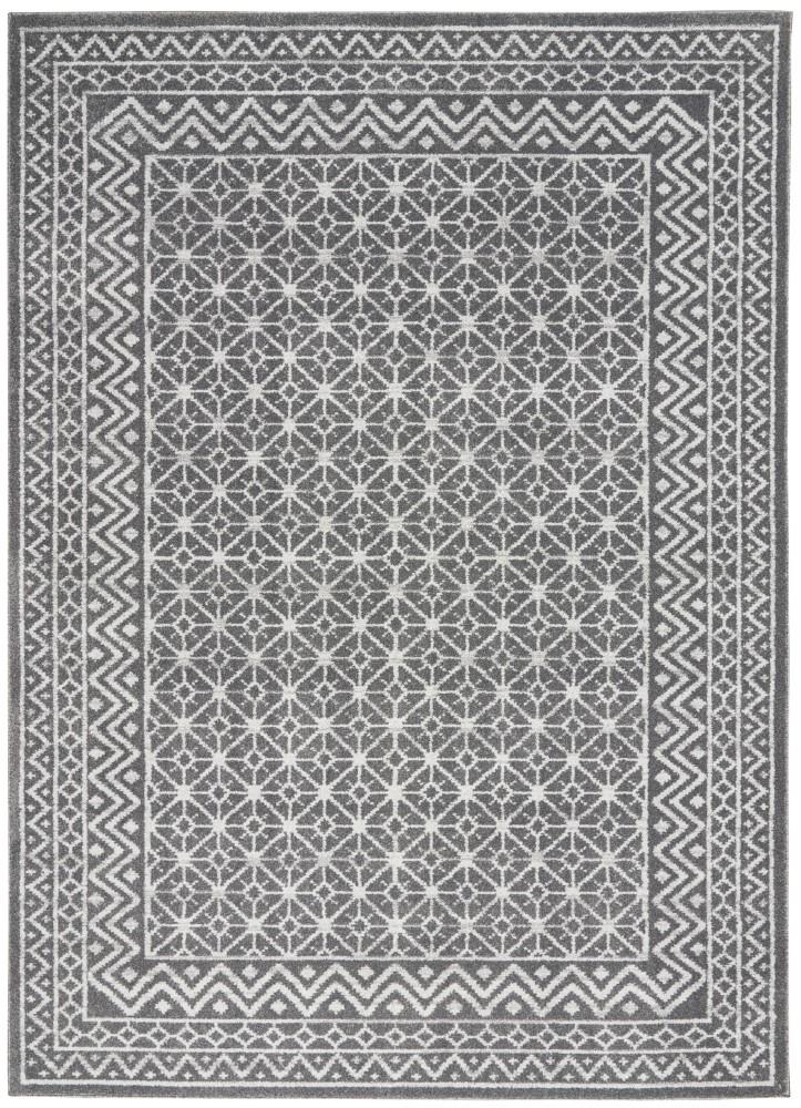 Nourison - Palermo 53in x 73in Charcoal Grey and Silver Distressed Bohemian Area Rug - PMR02-99446719768_CLOSEOUT veiw 1