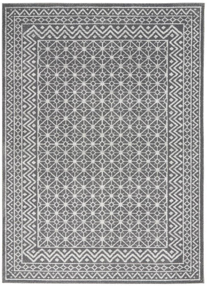 Nourison - Palermo 53in x 73in Charcoal Grey and Silver Distressed Bohemian Area Rug - PMR02-99446719768_CLOSEOUT veiw 1