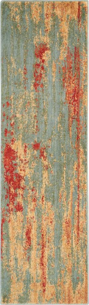 Nourison - Somerset ST91 Teal Multicolor 23in x 8 Hallway Rug - ST91-99446469687_CLOSEOUT veiw 1