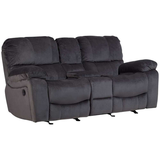 Porter Designs -  Ramsey Microfiber Reclining Console Loveseat, Gray - 03-112C-02-6014 veiw 1