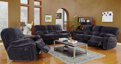 Porter Designs -  Ramsey Microfiber Reclining Console Loveseat, Gray - 03-112C-02-6014 veiw 2