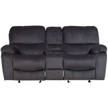 Porter Designs -  Ramsey Microfiber Reclining Console Loveseat, Gray - 03-112C-02-6014 veiw 3