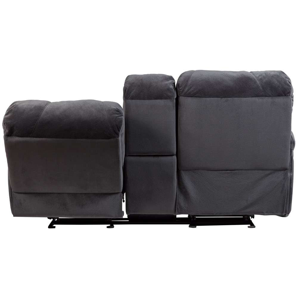 Porter Designs -  Ramsey Microfiber Reclining Console Loveseat, Gray - 03-112C-02-6014 veiw 6