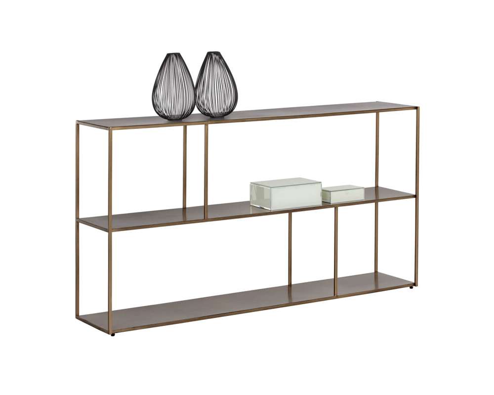 Sunpan - MIXT Eiffel Low Bookcase Large - Antique Brass - 106604 veiw 1