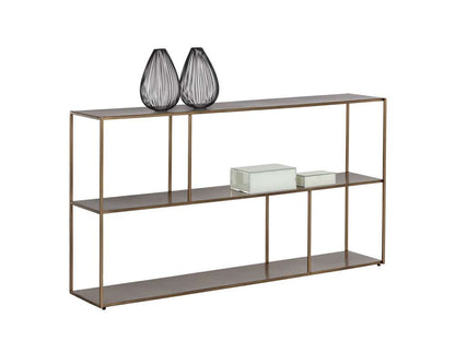 Sunpan - MIXT Eiffel Low Bookcase Large - Antique Brass - 106604 veiw 1