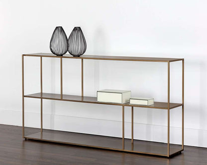 Sunpan - MIXT Eiffel Low Bookcase Large - Antique Brass - 106604 veiw 4