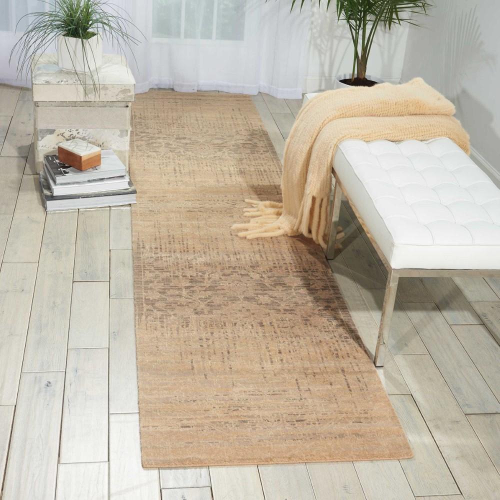 Nourison - Silk Elements SKE27 Beige 25in x 10 Hallway Rug - SKE27-99446188601_CLOSEOUT veiw 2