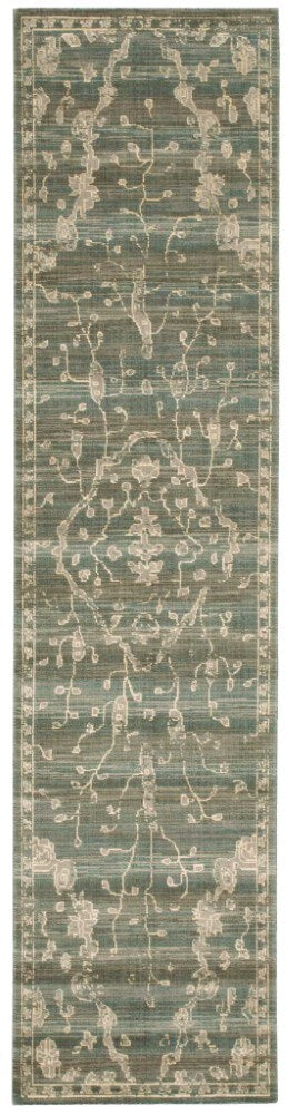 Nourison - Silk Elements SKE30 Blue 25in x 10 Hallway Rug - SKE30-99446188816_CLOSEOUT veiw 1