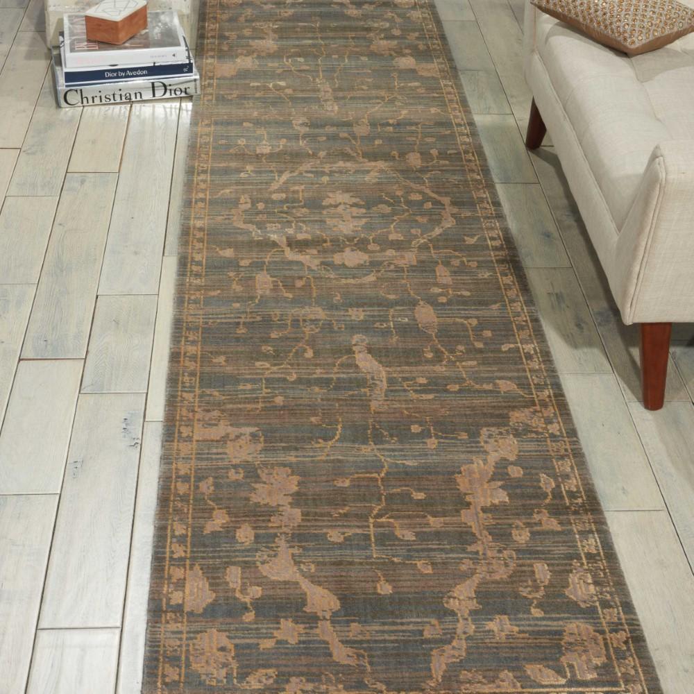 Nourison - Silk Elements SKE30 Blue 25in x 10 Hallway Rug - SKE30-99446188816_CLOSEOUT veiw 2