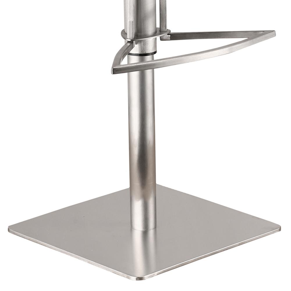 Armen Living - Cafe Adjustable Height Swivel White Faux Leather and Walnut Bar Stool with Brushed Stainless Steel Base - LCCASWBAWHB201 veiw 4