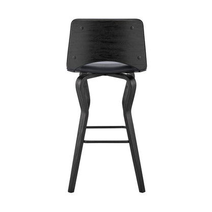 Armen Living - Gerty 30in Swivel Grey Faux Leather and Black Wood Bar Stool - LCGYBABLGR30 veiw 5