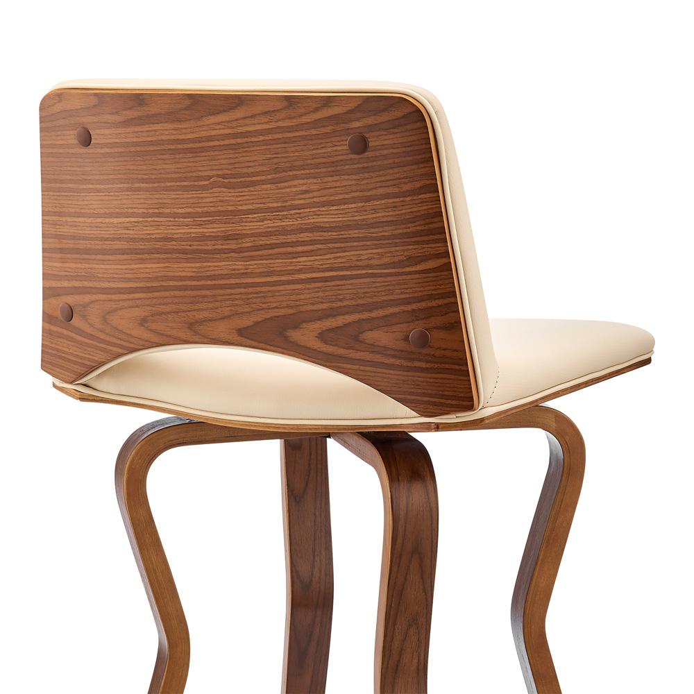Armen Living - Gerty 30in Swivel Cream Faux Leather and Walnut Wood Bar Stool - LCGYBAWACR30 veiw 7