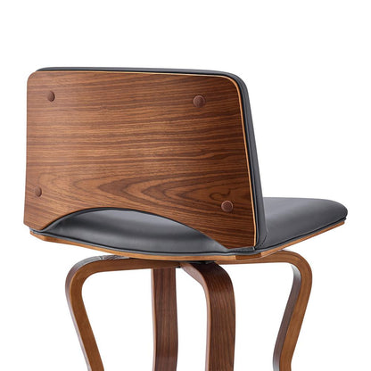 Armen Living - Gerty 30in Swivel Grey Faux Leather and Walnut Wood Bar Stool - LCGYBAWAGR30 veiw 7