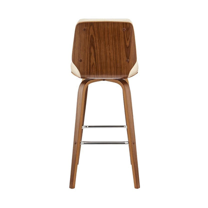 Armen Living - Renee 26in Swivel Cream Faux Leather and Walnut Wood Bar Stool - LCRNBAWACR26 veiw 5