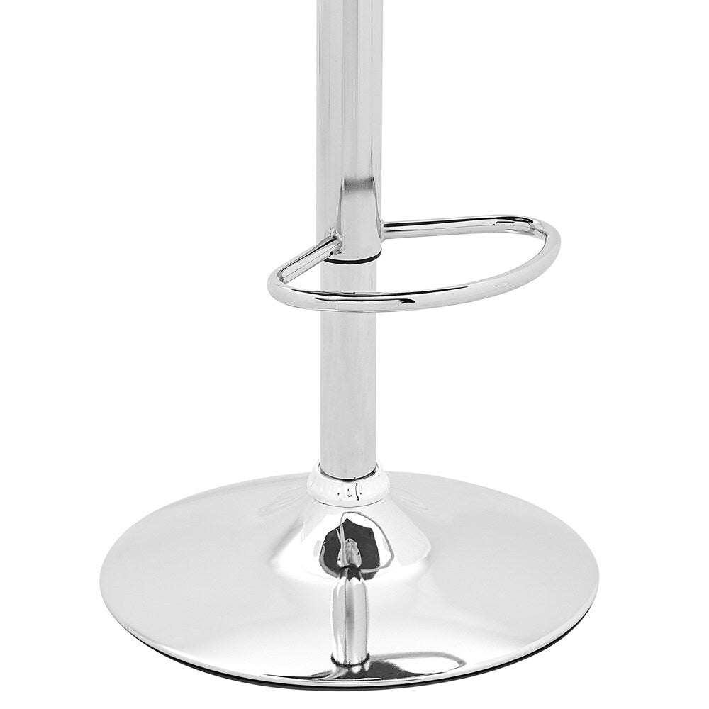 Armen Living - Sabine Adjustable Swivel Cream Faux Leather with Walnut Back and Chrome Bar Stool - LCSBBAWACR veiw 6