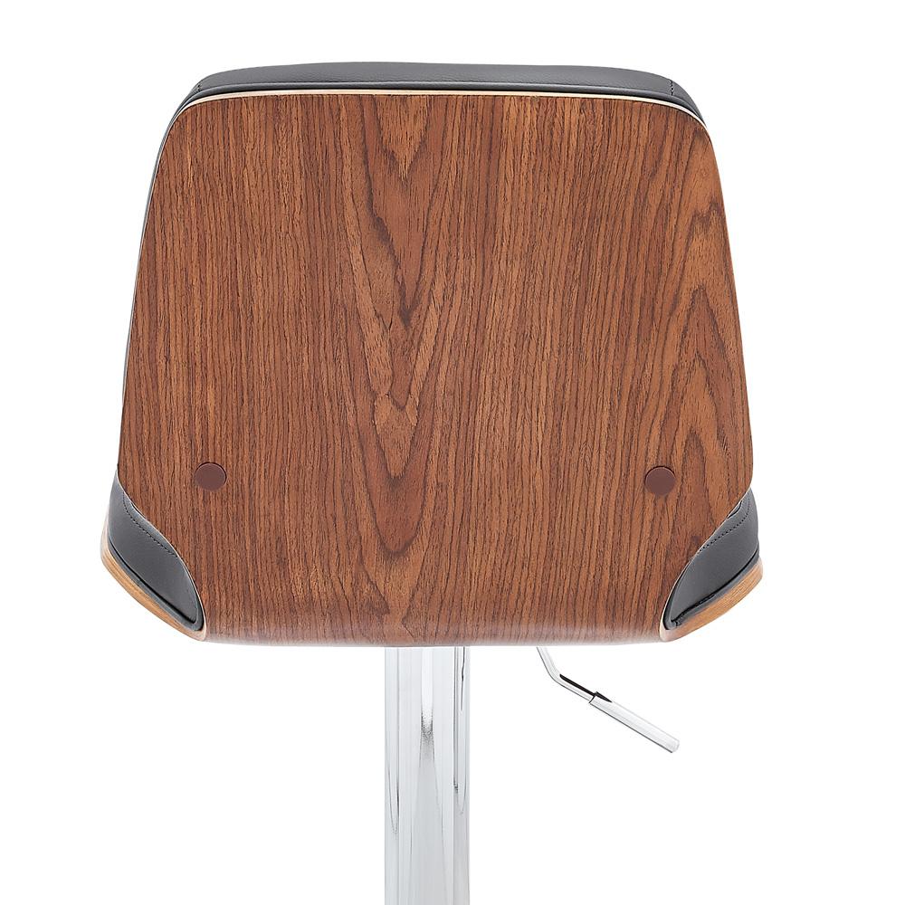 Armen Living - Sabine Adjustable Swivel Gray Faux Leather with Walnut Back and Chrome Bar Stool - LCSBBAWAGR veiw 7
