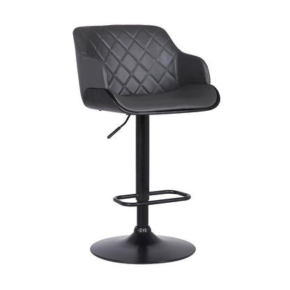 Armen Living - Toby Grey Faux Leather Adjustable Height Swivel Black Wood and Metal Bar Stool - LCTOSWBABLGR veiw 1