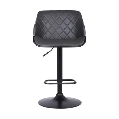 Armen Living - Toby Grey Faux Leather Adjustable Height Swivel Black Wood and Metal Bar Stool - LCTOSWBABLGR veiw 2