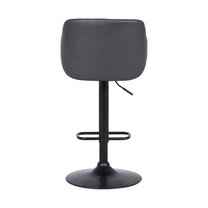 Armen Living - Toby Grey Faux Leather Adjustable Height Swivel Black Wood and Metal Bar Stool - LCTOSWBABLGR veiw 5