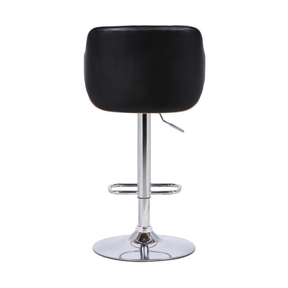 Armen Living - Toby Black Faux Leather Adjustable Height Swivel Walnut Wood and Chrome Bar Stool - LCTOSWBAWABL veiw 5