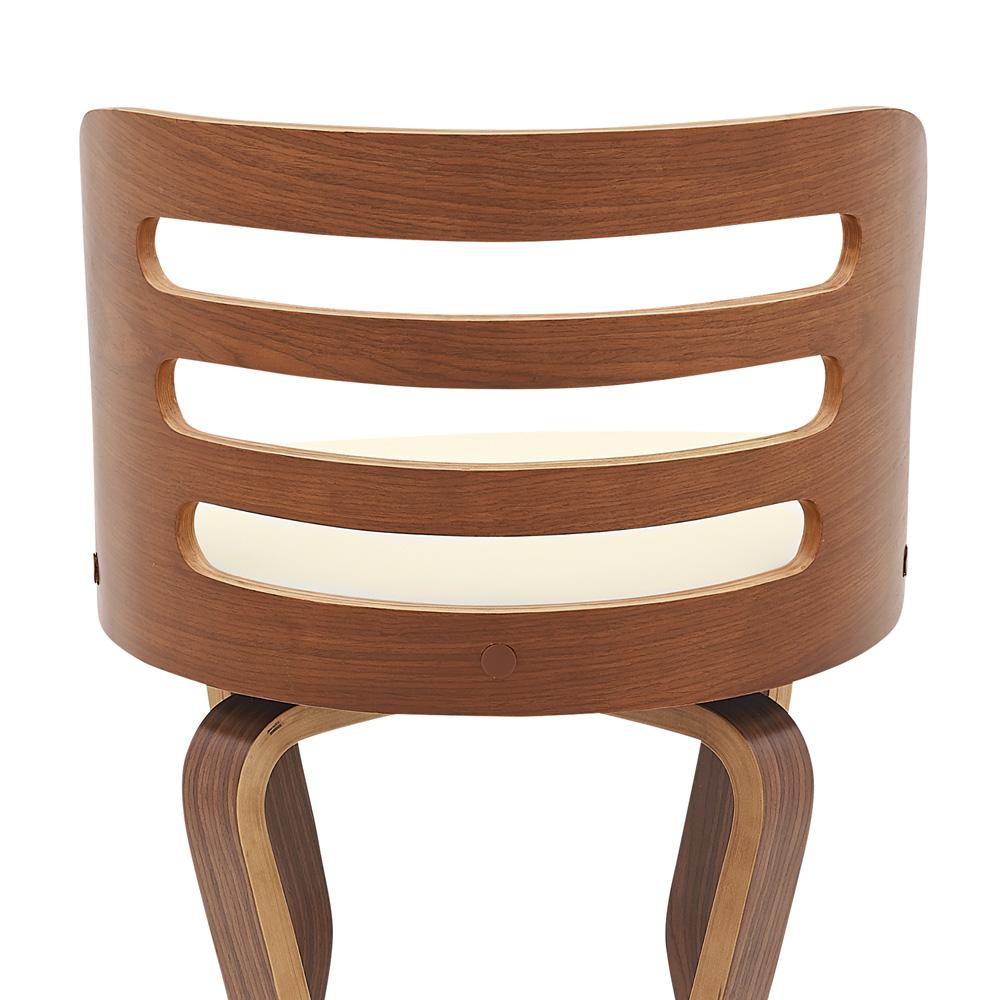 Armen Living - Verne 26in Swivel Cream Faux Leather and Walnut Wood Bar Stool - LCVRBAWACR26 veiw 7