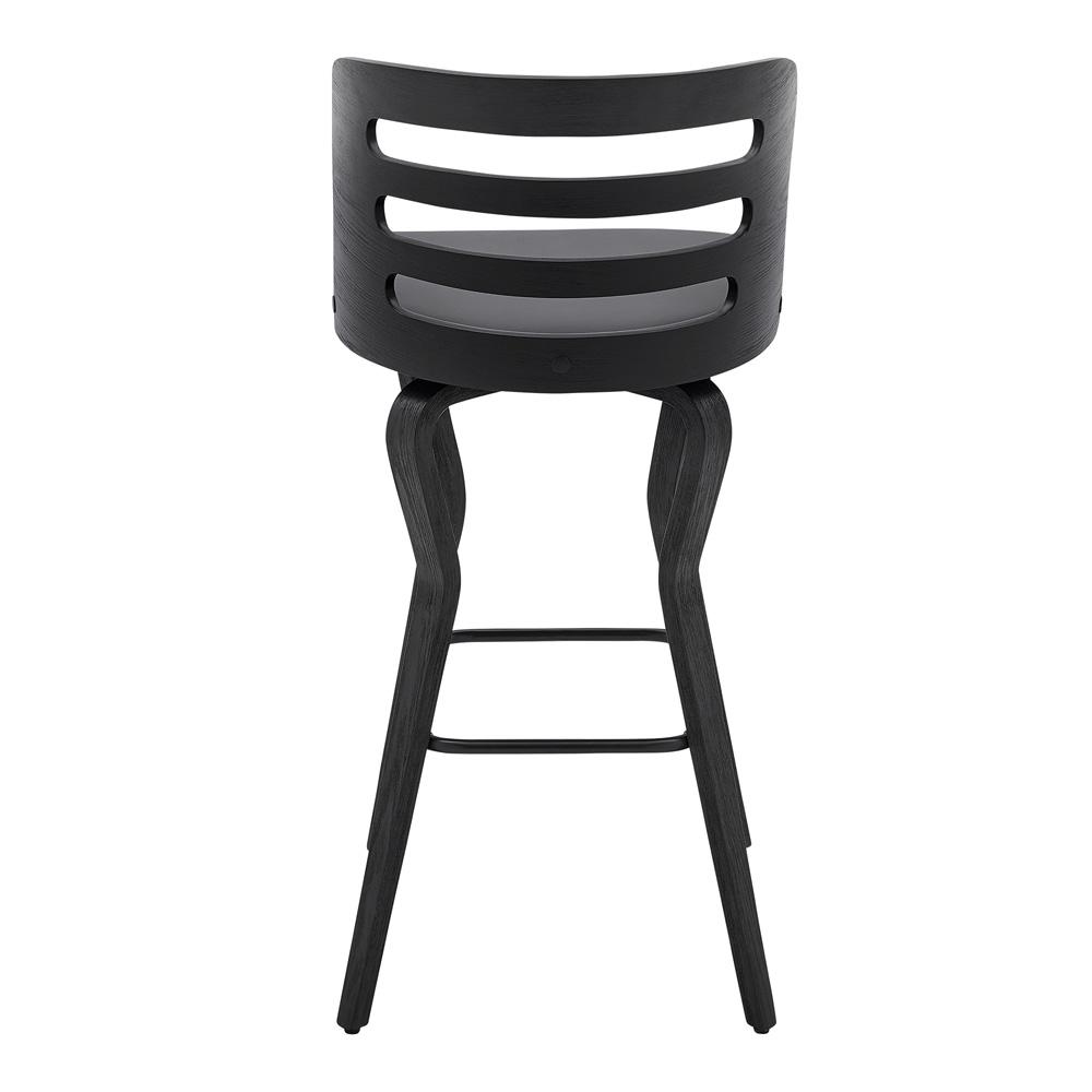 Armen Living - Verne 30in Swivel Gray Faux Leather and Black Wood Bar Stool - LCVRBABLGR30 veiw 5