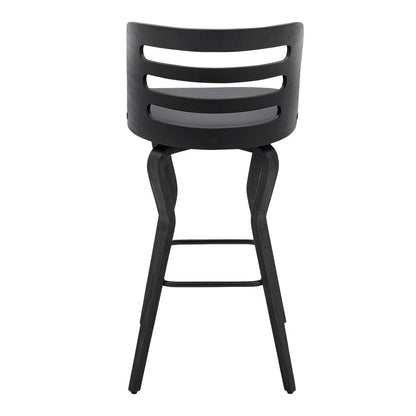 Armen Living - Verne 30in Swivel Gray Faux Leather and Black Wood Bar Stool - LCVRBABLGR30 veiw 5