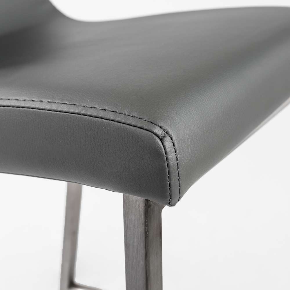 Euro Style - Scott Counter Stool in Gray and Brushed Stainless Steel (Set of 2) - 80955GRY veiw 7
